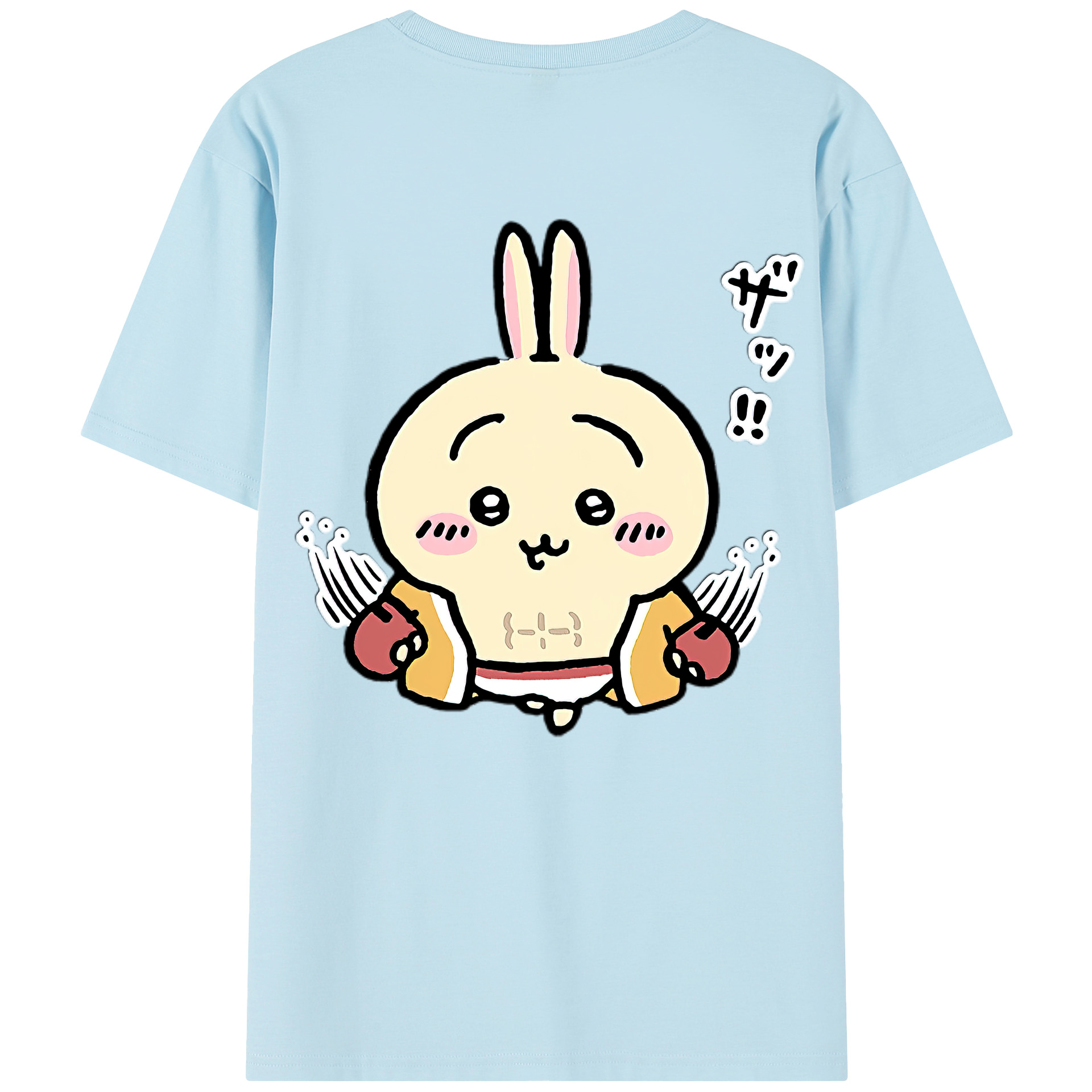 （画像用） ちいかわ うさぎ Chii-kawa usagi 綿100％半袖Tシャツ（背面プリント）